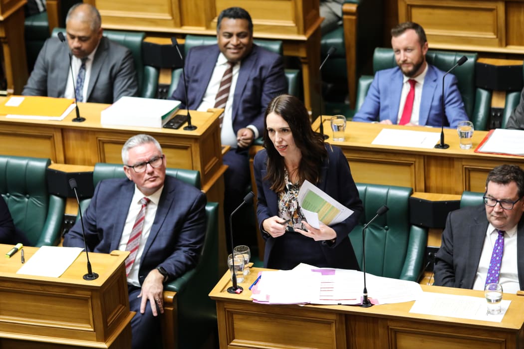 The Prime Minister Jacinda Ardern answers questions during question time in the House