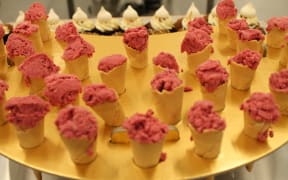 Icecream made with pinot noir grape skin powder