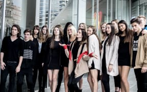 International model Ashleigh Good front and centre with some of models taking part in the casting.