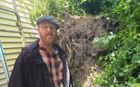 A slip crashed into Freeman White's house in Napier.