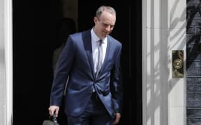 Britain's new Brexit Minister Dominic Raab leaves 10 Downing Street on July 9, 2018.