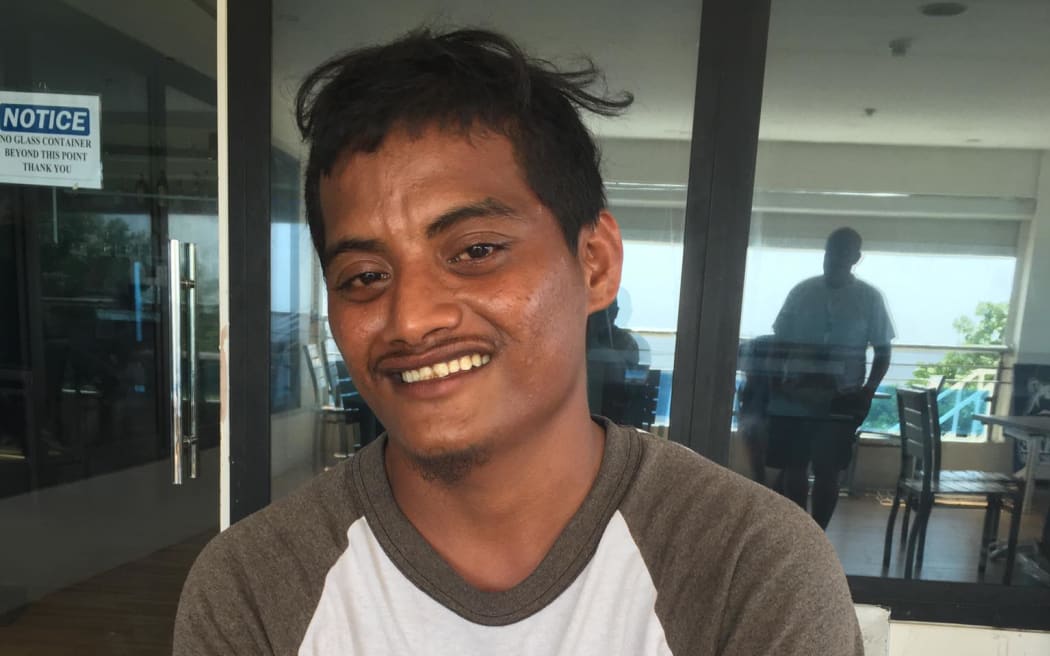 Marshallese fisherman Michael Lemari, one of 22 aboard the purse seine vessel Yap Seagull, left the sinking vessel with only the clothes he was wearing as it sank quickly on Friday morning off the Marshall Islands capital, Majuro.