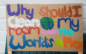 Protest sign for today's school strike for climate change