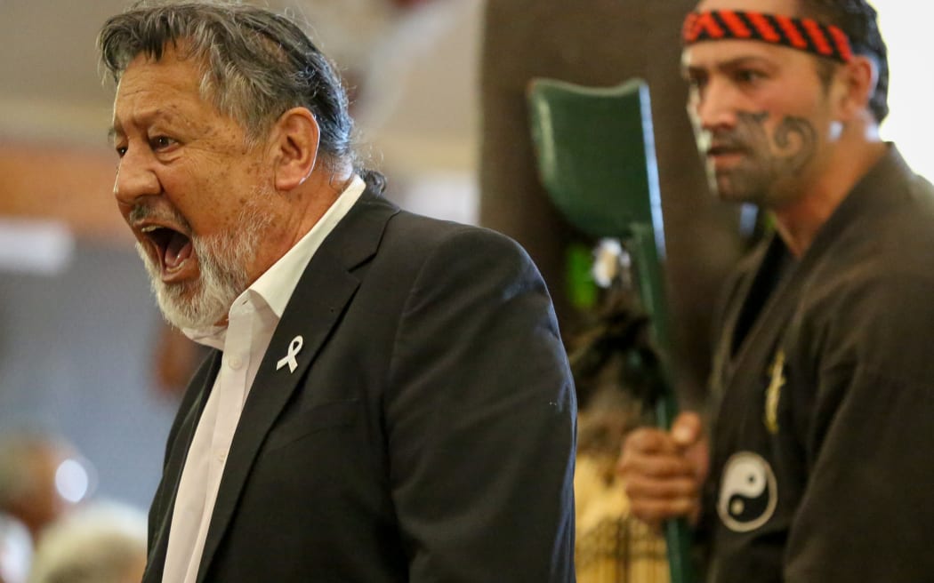 Pita Sharples giving a speech.