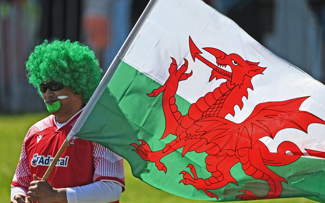 Wales fan shows support in the Wales v Black Ferns fixture in the 2022 Women’s Rugby World Cup New Zealand.