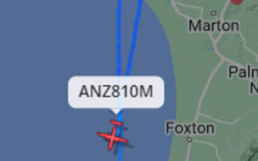 Flight radar of flight returned to Wellington.