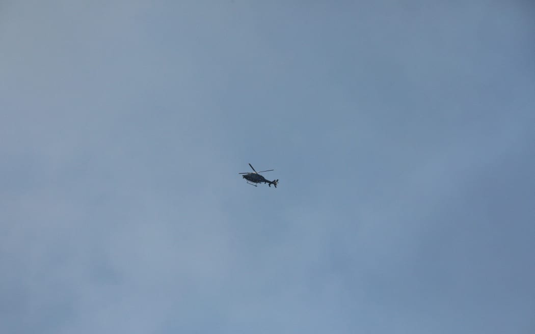 The police Eagle helicopter overhead in Hobsonville. Generic.