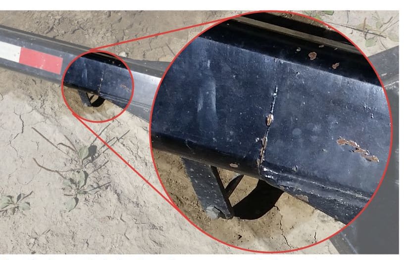 Crack identified on trailer’s drawbar after approximately 2 years in service.