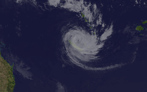 Visible infrared satellite animation of Cyclone Cook spanning 1:30-4:00 UTC time on the 10th of April 2017.