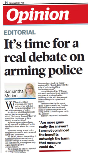 NZME's Rotorua Daily Post editorial last weekend.