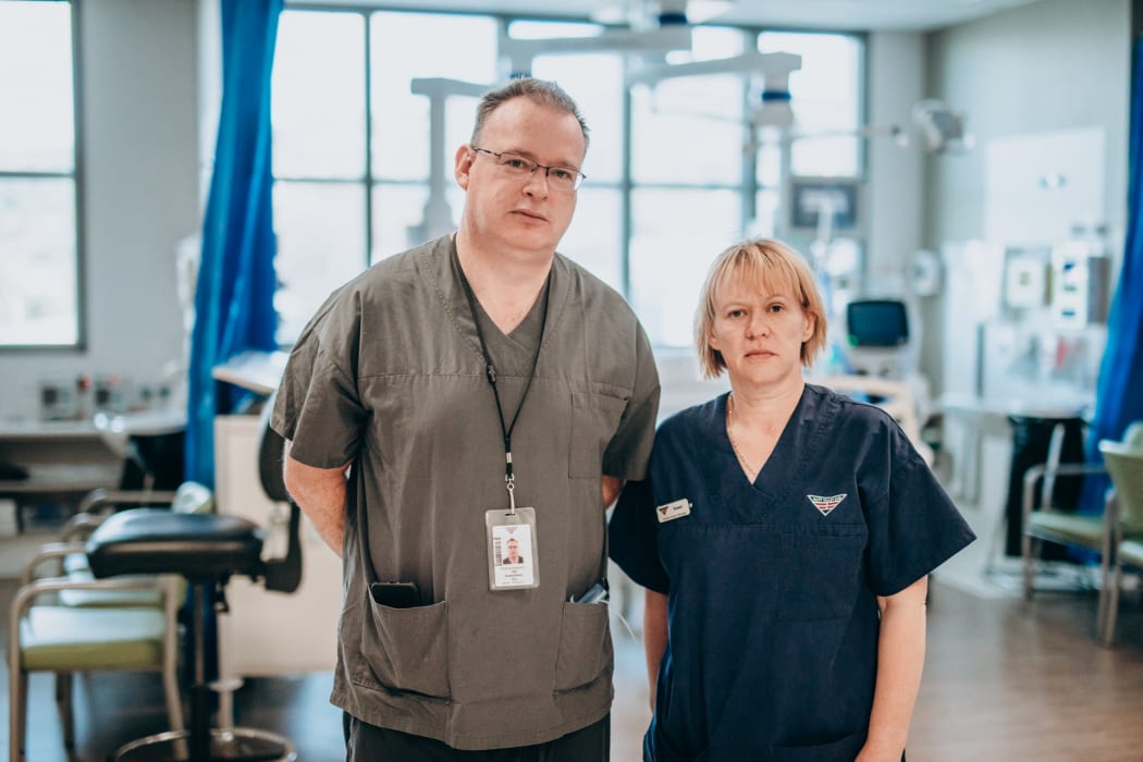 Hutt Hospital ICU director Andrew Stapleton and clinical nurse manager Susan Cartmell.