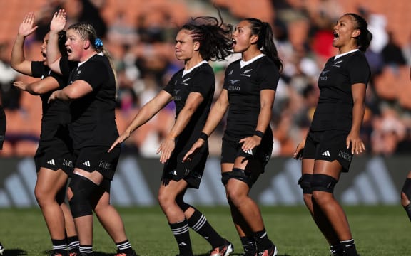 Black Ferns Haka during the Pacific Four women's rugby match between the New Zealand Black Ferns and USA at FMG Stadium in Hamilton, New Zealand on Saturday May 11, 2024. Copyright photo: Aaron Gillions / www.photosport.nz