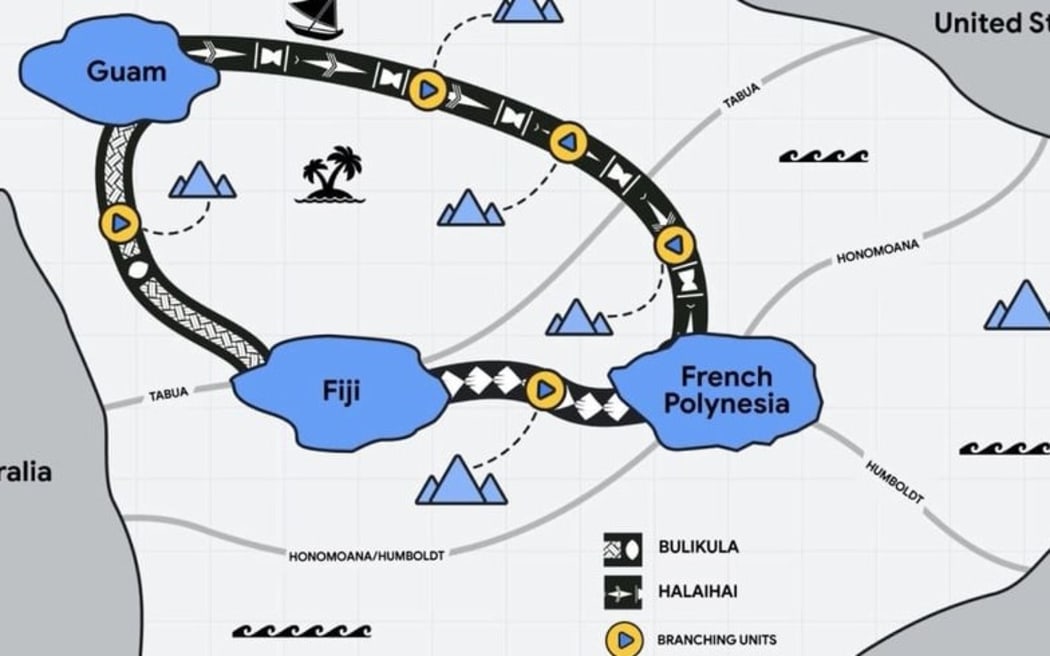 Google transPacific cables French Polynesia Fiji Guam Australia