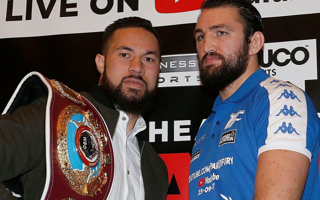 Joseph Parker (left) has distanced himself from the outburst by his promoter David Higgins.