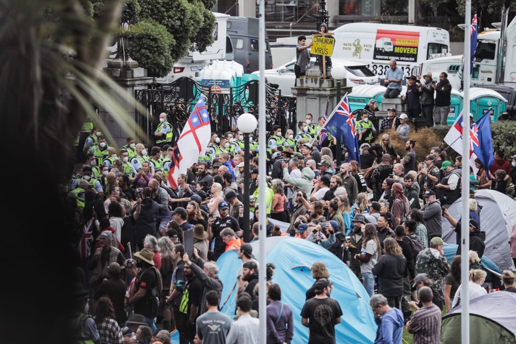 Covid Convoy protest day three at Parliament grounds.