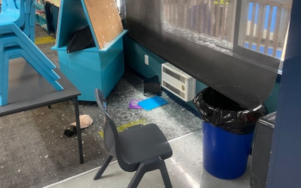 Rongomai Primary School was vandalised with seven windows damaged over the weekend.