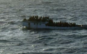 A boat carrying asylum seekers off the north coast of Australia in June 2012. The vessel later capsized.
