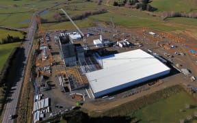 An aerial photo of the Mataura Valley Milk Company plant under construction on July 29, 2017.