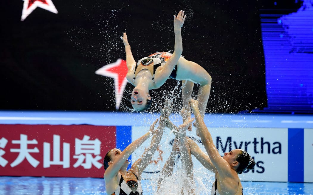 New Zealand compete in the Women's Team Free event in Artistic Swimming (Synchro) at the 18th FINA World Swimming Championships in Gwangju, Korea on 17 July 2019.
Copyright photo: Delly Carr / www.photosport.nz
