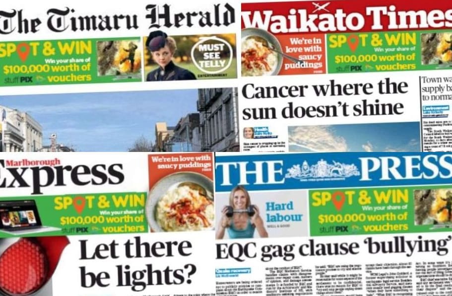 Stuff's local newspapers have shrunk to tabloid size on weekdays.