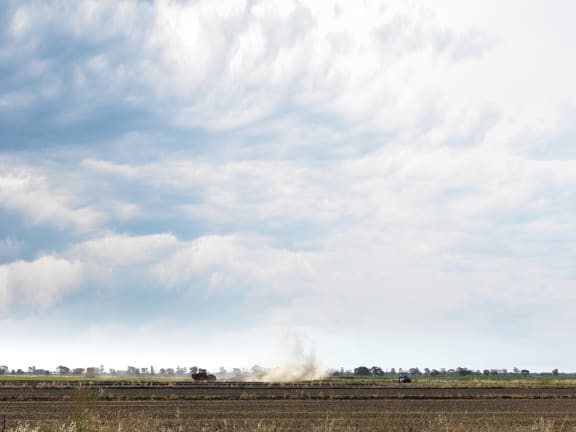 Farmland in Echuca, Victoria, Australia.