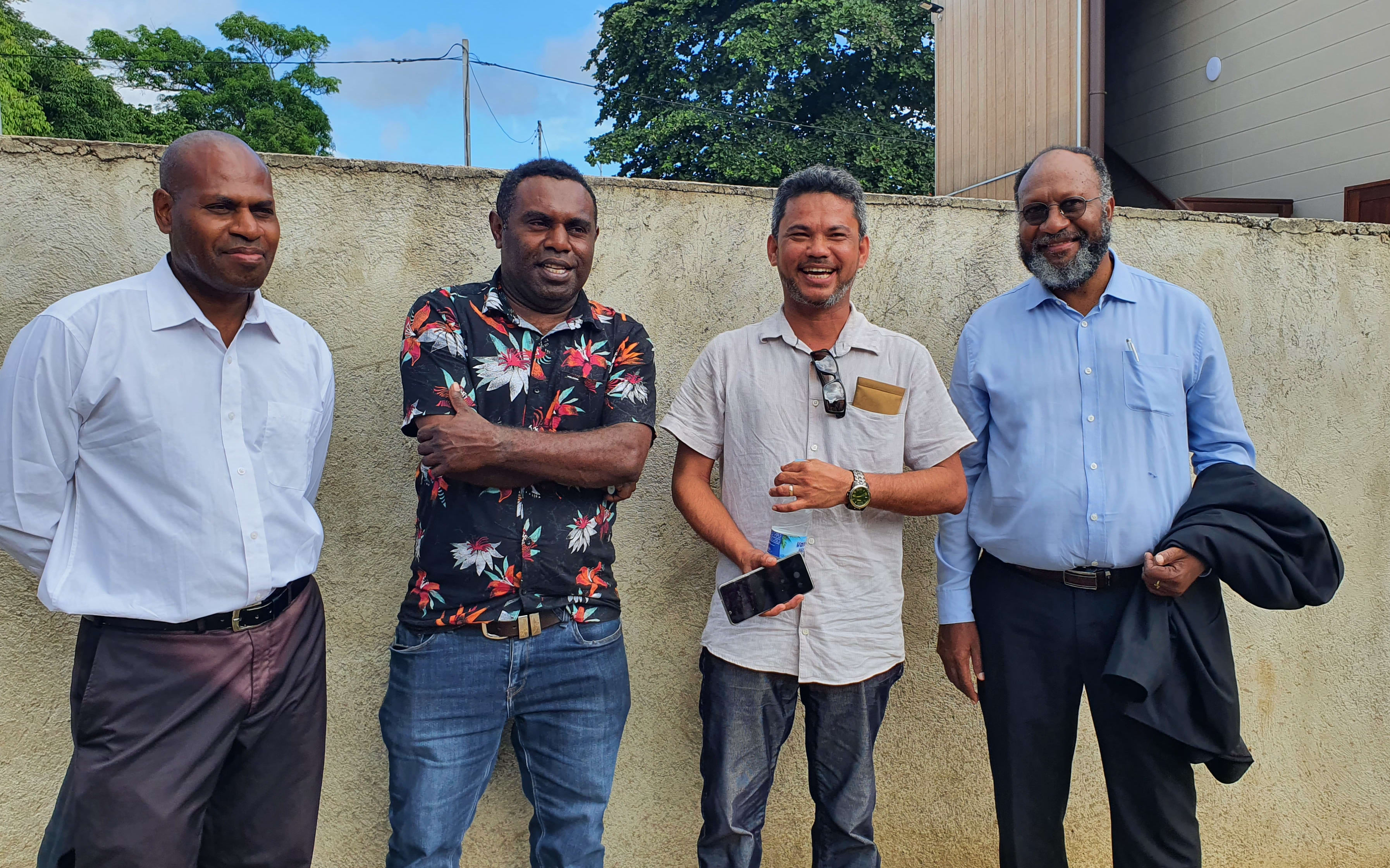 Jerome Ludvaune, Tom Kerr, Matai Seremaiah and Charlot Salwai (L-R).