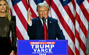 Former US President and Republican presidential candidate Donald Trump speaks during an election night event at the West Palm Beach Convention Center in West Palm Beach, Florida, on November 6, 2024. - Republican former president Donald Trump closed in on a new term in the White House early November 6, 2024, just needing a handful of electoral votes to defeat Democratic Vice President Kamala Harris. (Photo by Jim WATSON / AFP)