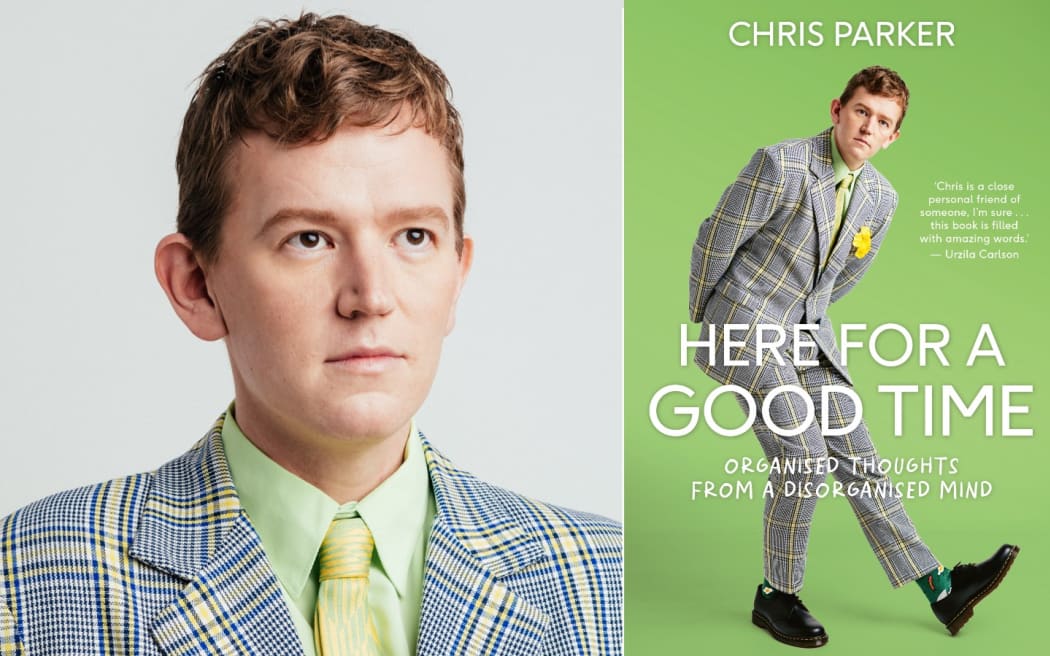 Chris Parker and book cover 'Here For A Good Time'