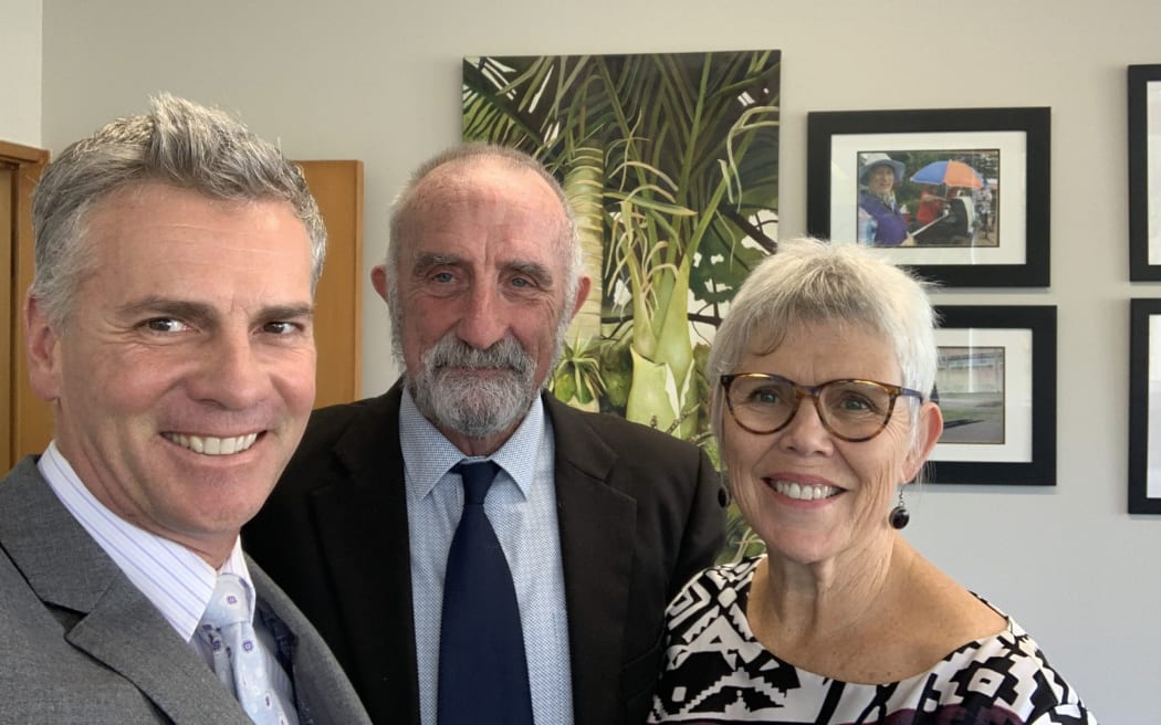Northland's three outgoing Mayors after this week's Northland Mayoral Forum meeting - from left Kaipara's Dr Jason Smith, Far North's John Carter and Whangārei's Sheryl Mai