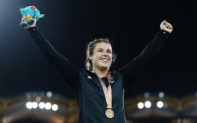 Julia Ratcliffe of New Zealand wins gold in the Women's Hammer Throw Final. Gold Coast 2018 Commonwealth Games, Athletics, Carrara Stadium, Gold Coast, Australia. 10 April 2018 © Copyright Photo: Anthony Au-Yeung / www.photosport.nz