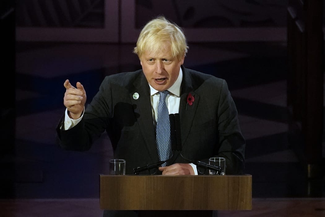 British Prime Minister Boris Johnson makes an address to mark the opening day of COP26 in Glasgow, Scotland on 1 November, 2021.