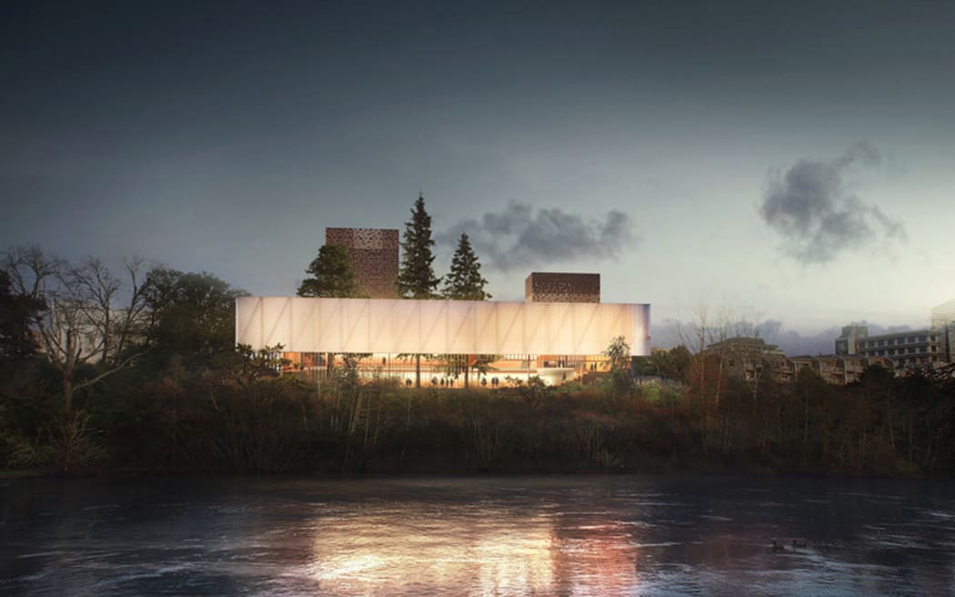 Concept for New Performing Arts Centre in Hamilton (Charcoal Blue)