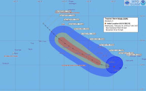 Tropical Storm Wutip tracking map from Guam's met service