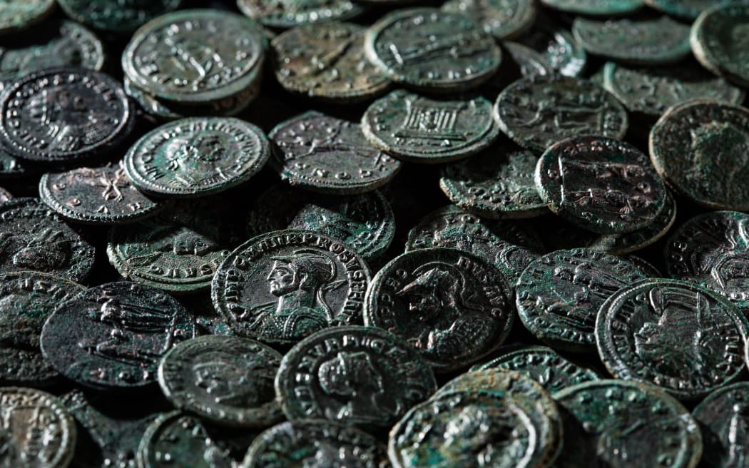 Thousands of coins were found in a cherry orchard in Ueken, Northern Switzerland.
