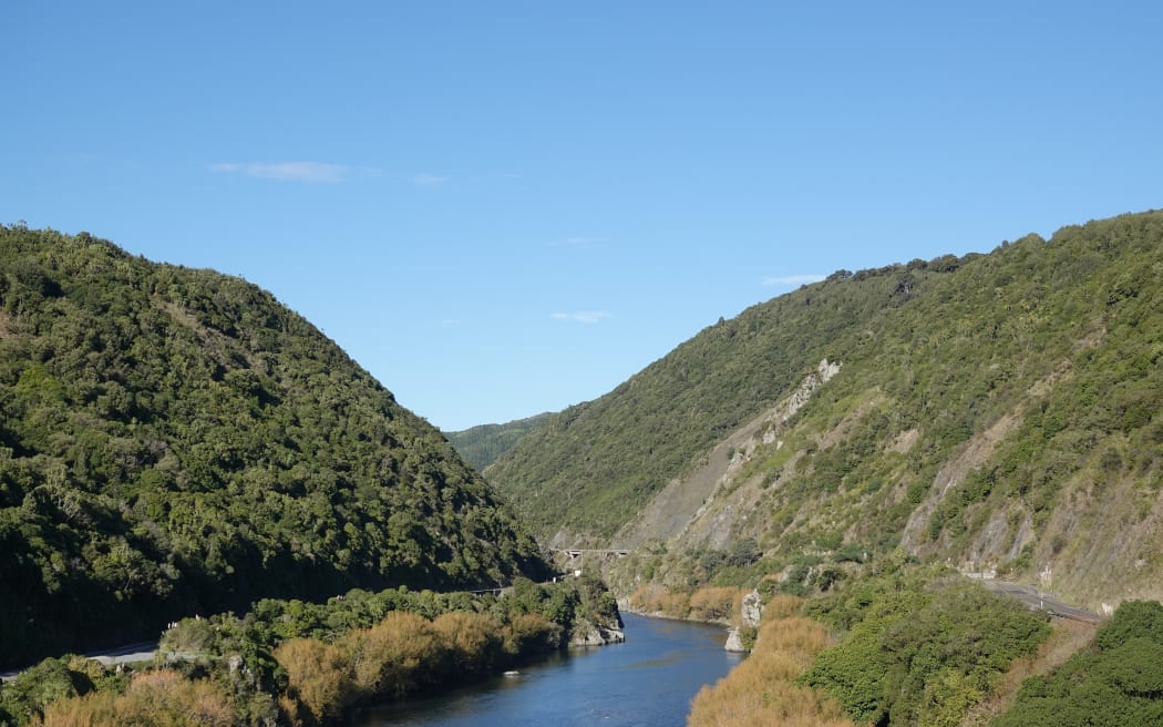 The old State Highway 3 is visible to the right, and the 2011-12 slip has left a clear scar.