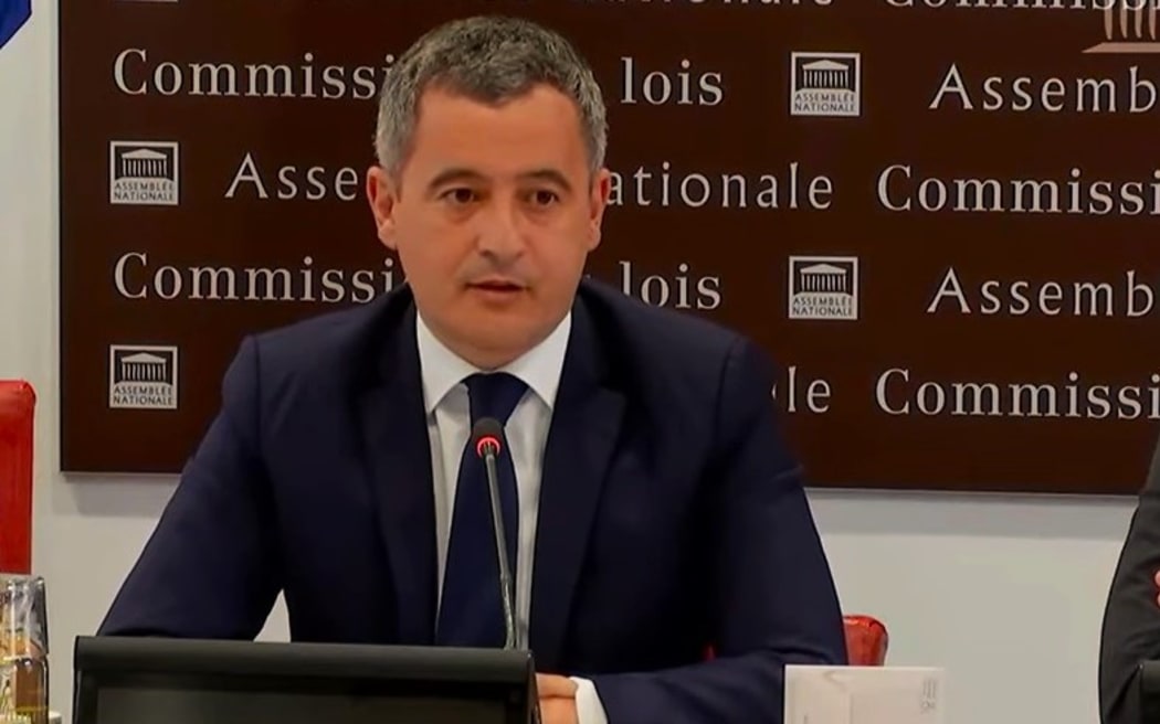 French Home Affairs and Overseas minister Gérald Darmanin speaking before the French National Assembly's Law Committee on 29 April 2024 - Photo Assemblée Nationale