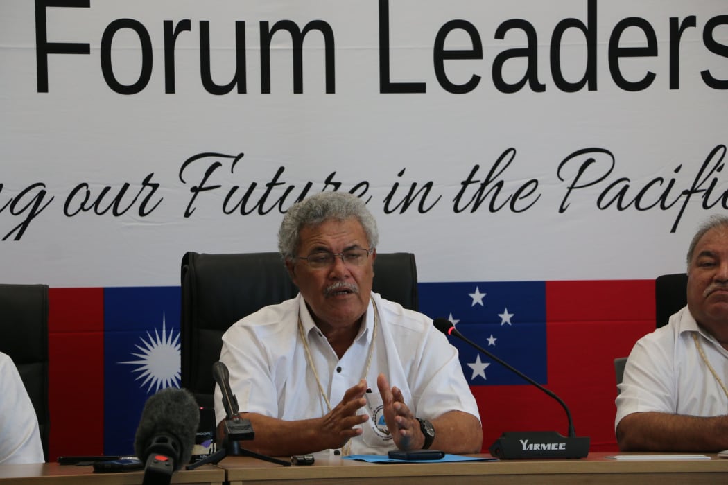 Tuvalu Prime Minister Enele Sopoga is the Chair of the Pacific Islands Forum.