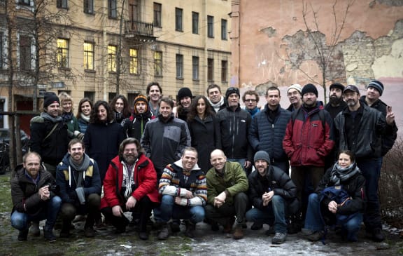 Members of the Greenpeace group in Saint Petersburg.