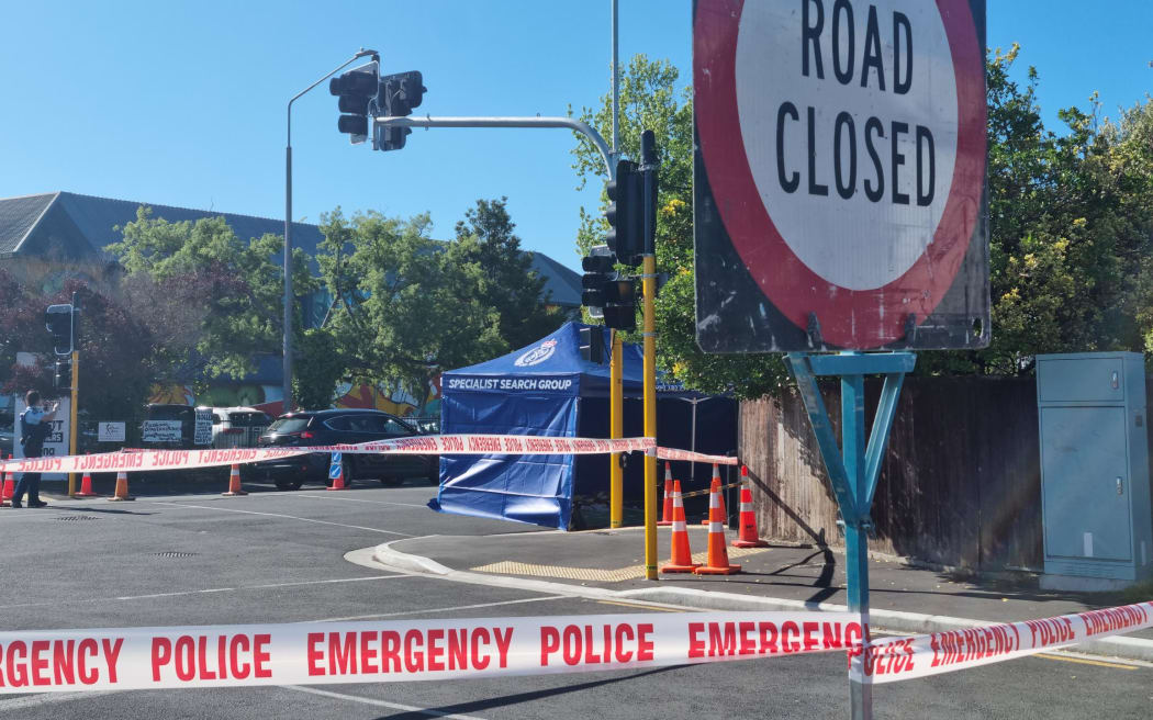 Police cordoned off part of Matipo Street, Riccarton, as they investigated an unexplained death on 1 November 2022.