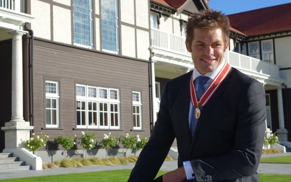 Richie McCaw at his investiture ceremony at Government House.