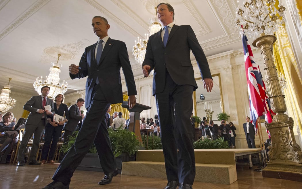US President Barack Obama and Britain's Prime Minister David Cameron.