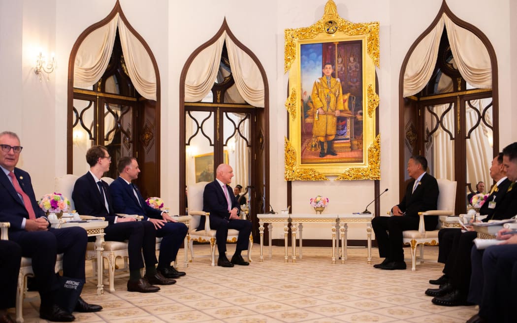 Christopher Luxon official welcome at Bangkok's Government House, April 2024.