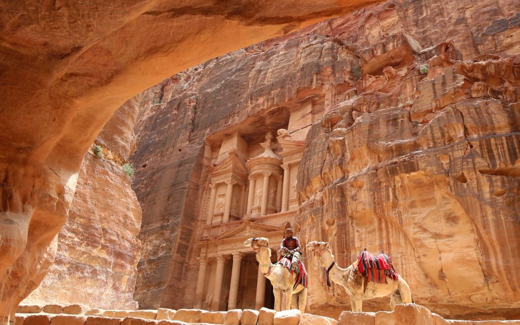 The Treasury Building in the ancient city of Petra in Jordan.