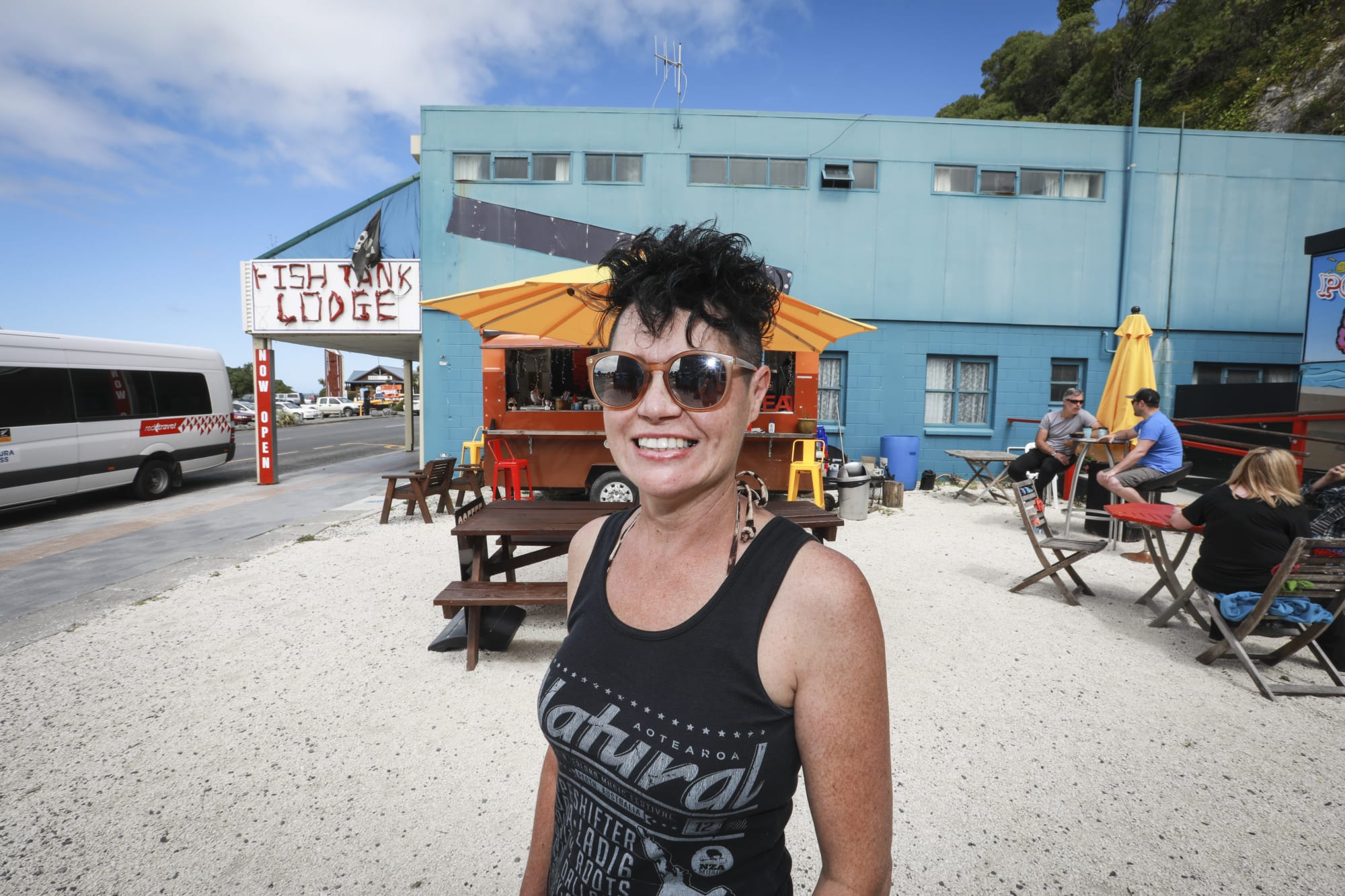 Sharon Rayner, owner/operator of The Cafe Cart in Kaikoura. Sharon and her team were a hub for residents, tourists and recovery crew during the aftermath of the quake.