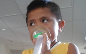 Te Ao Marama Wensor's son Iriah, in hospital.