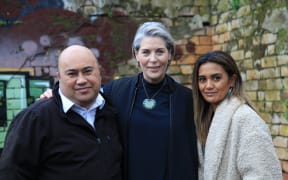 Form left, Aroha Awarau, Jennifer Ward-Lealand and Peata Melbourne, the team behind the short film Disrupt.