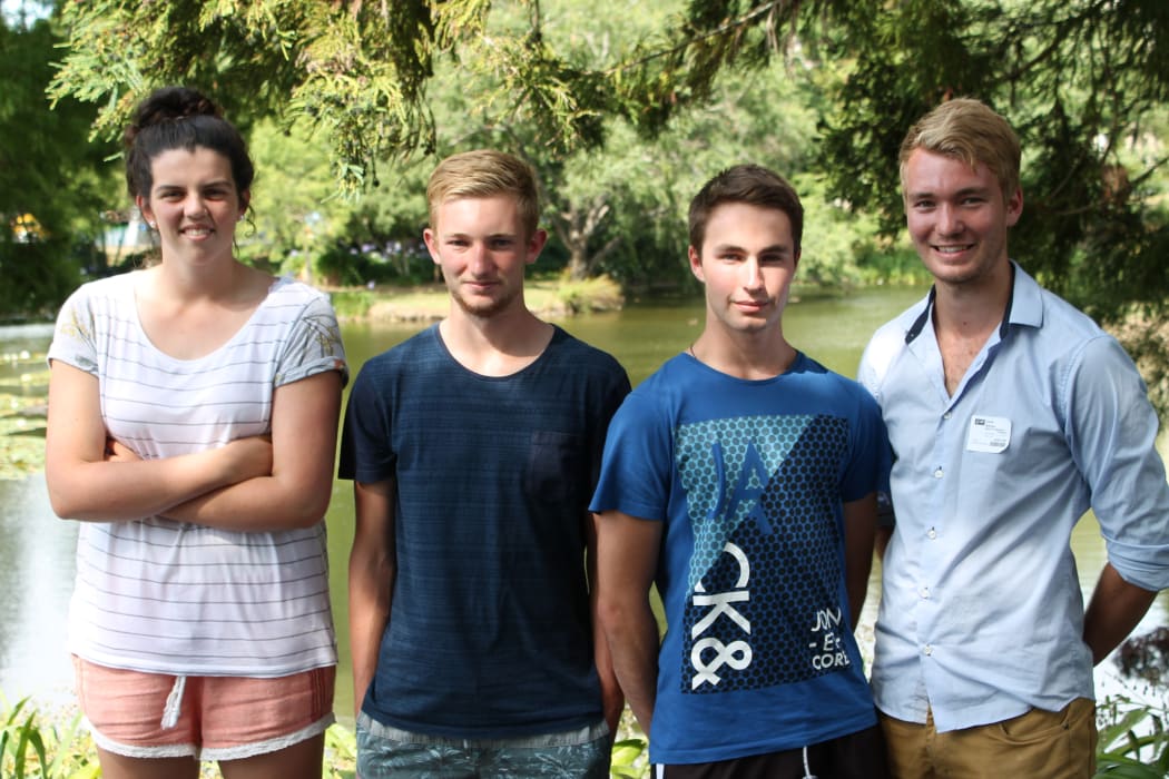 Looking at careers in agriculture (L to R)  Therese White, Cameron Keeys, William Robertson and Jack Keeys
