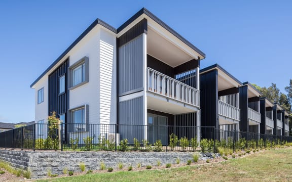 Artist's impression of KiwiBuild home to be built at Huapai. KiwiBuild is teaming up with developer Mike Greer Homes to construct more than 110 homes in West Auckland and Christchurch.