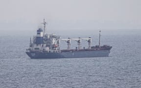 Sierra Leone-flagged dry cargo ship Razoni departs from port of Odesa in Odessa, Ukraine on 1 August, 2022 as part of a recent grain export deal signed between Turkiye, the UN, Russia, and Ukraine and expected to reach Istanbul tomorrow.