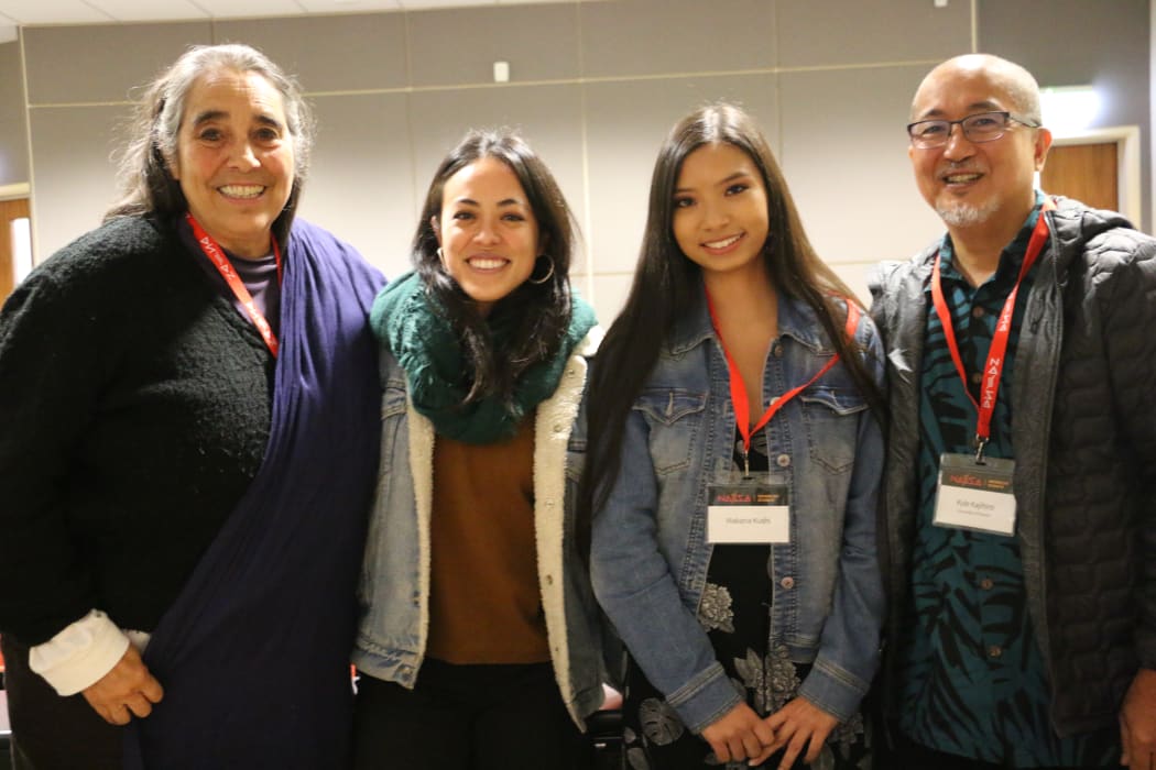 Professor Mary Tuti Baker, Tina Grandinetti, Makana Kushi and Kyle Kajihiro, NAISA 2019